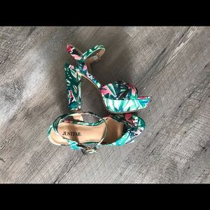 Justfab flower high heels
